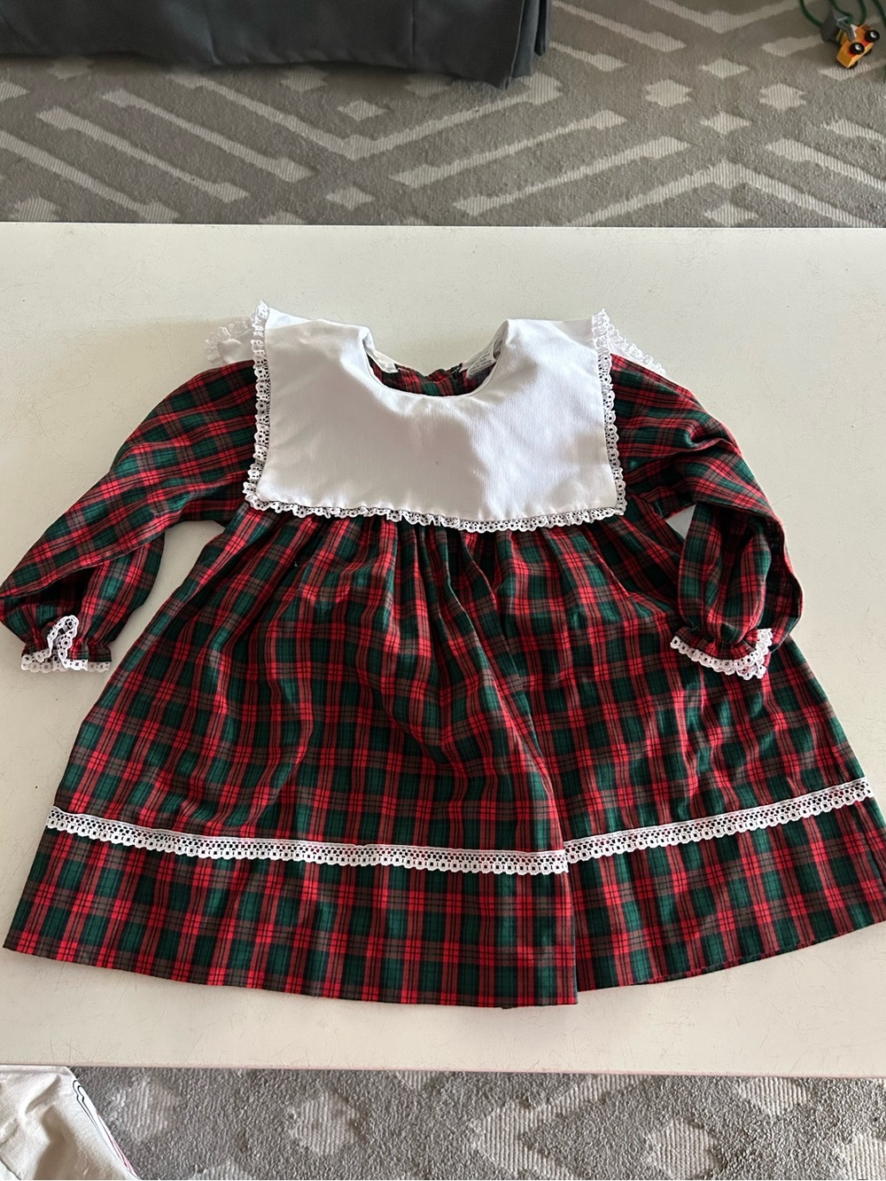Vintage Alexis Dress Plaid Lace Christmas Holiday Baby Girls | 24 Months